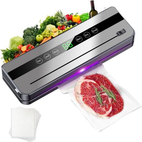 Machine sous vide alimentaire, 10 Sac Sous Vide Alimentaire, 5 Modes, Nourriture SèChe, Humide Et FraîChe, Domestique, Alimentaire (1/5)