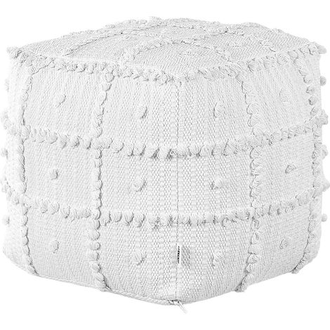 Pouf HARNAI Baumwolle Weiß