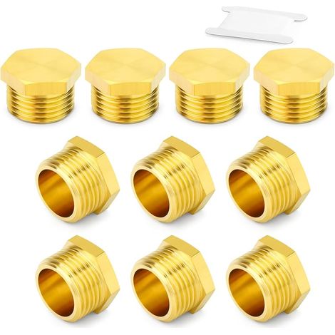 10 pièces 1/8" BSP Raccord mâle pour tuyau, raccord à six pans creux, adaptateur en laiton pour raccords de tuyauterie (1/5)
