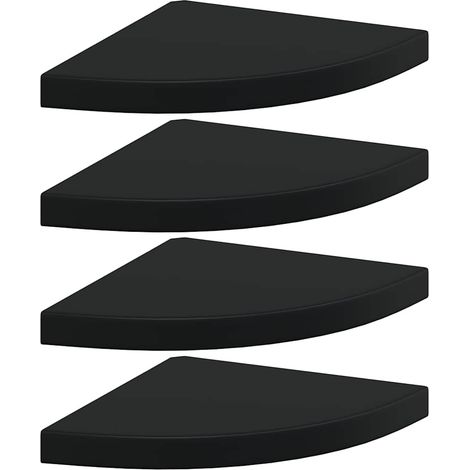Maison Exclusive - Eck-Schweberegale 4 Stk. Schwarz 35x35x3,8 cm (1/5)