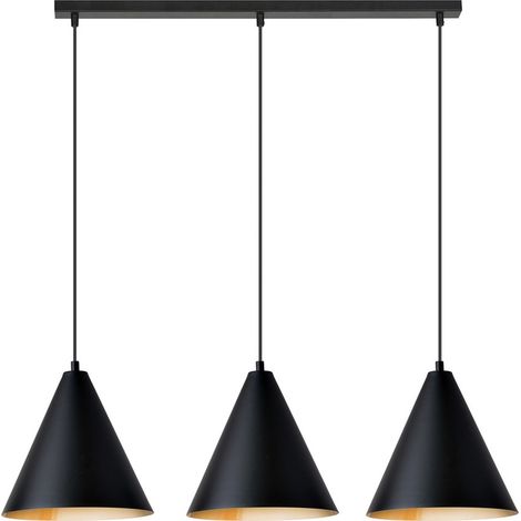 Lampada a Sospensione Rebel, Acciaio verniciato a polvere, Nero, Oro, 93x100x24 cm (1/5)