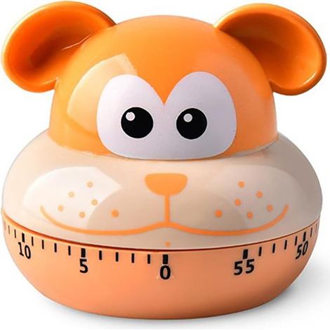 Minuteur de cuisine mécanique 60 minutes, en forme de chien mignon, alarme sonore puissante, sans piles, idéal pour la cuisine, les études, le bureau, les jeux et le sport. (1/5)