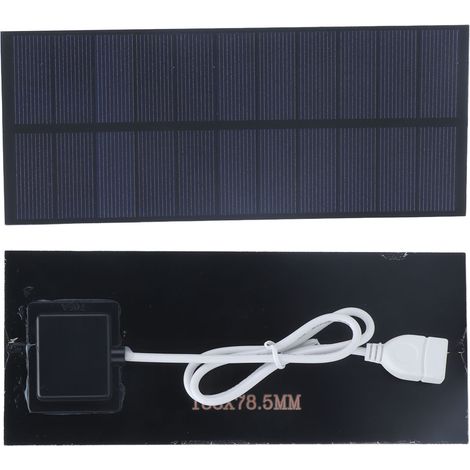 Panneau Solaire Monocristallin 2.5W 188x78.5mm, Chargeur Haute Efficacité Portable pour Batteries (1/5)