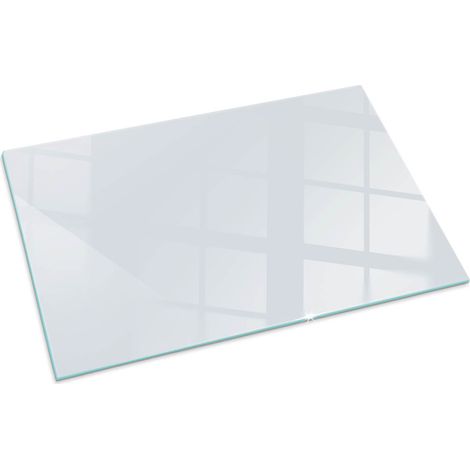 Plaque Rectangulaire avec impression en verre trempé pour cheminée indépendante de sol Couleur Gris clair 100x70 cm (1/5)