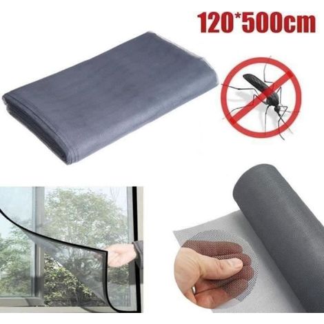 Maille Moustiquaire Découpable pour Fenêtre Porte Ecran Filet Anti-moustique 120x500cmgris (1/4)