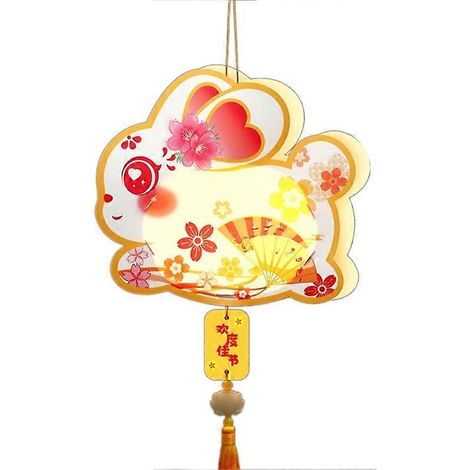 1. Tragbare, leuchtende Hasenlaterne zum Selbermachen – Wolkenmotiv für Kinder, Geschenk zum Mittherbstfest, Herzhase.