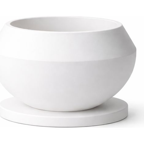 Maceta blanca para bonsái, cuenco decorativo moderno para interiores.