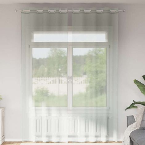 vidaXL Rideaux en voile avec œillets 2 pcs gris clair 140x260 cm (1/5)
