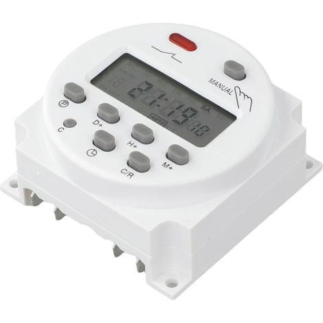 Relais temporisé programmable 12 V CC, minuterie numérique 16 A (1/5)