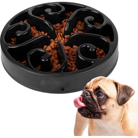Comedero de alimentación lenta para gatos o perros, bandeja interactiva para reducir la ansiedad, para mascotas pequeñas, medianas y grandes (negro) (1/4)