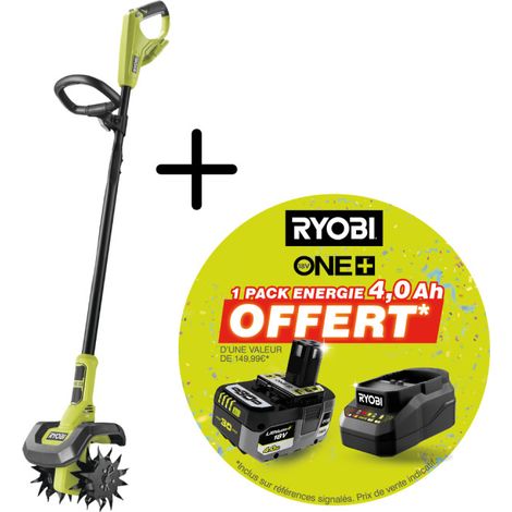 Bineuse RYOBI 18V One+ RY18CVA - Batterie 4,0Ah et chargeur OFFERTS