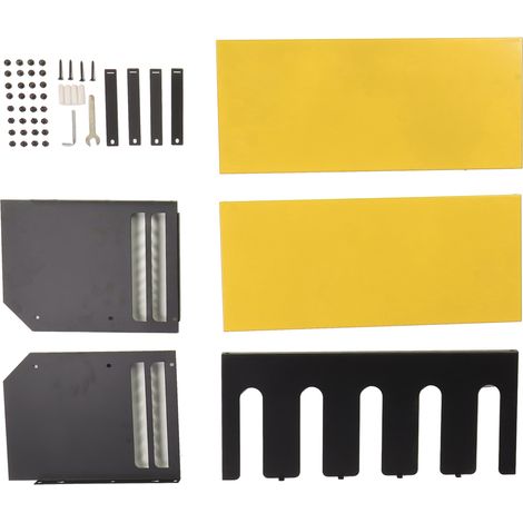 Organiseur mural à outils avec 5 emplacements, support de perceuse robuste pour garage, atelier et rangement, jaune (1/5)