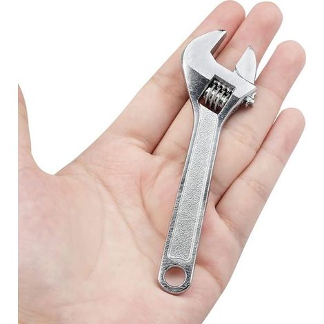 Maulschlüssel verstellbarer Schraubenschlüssel 1 Stück Multifunktionsschlüssel Handwerkzeug Verstellbarer Schraubenschlüssel Silber 15 cm Maximal (1/5)