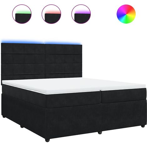 Maison Exclusive - Cama box spring con colchón terciopelo negro 2 (1/5)