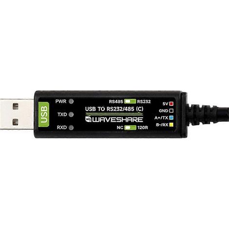 Convertisseur de câble série USB vers RS232/RS485 Waveshare avec cordon d'extension, puce FT232RNL, compatible avec Windows 7/8/10/11 (1/5)