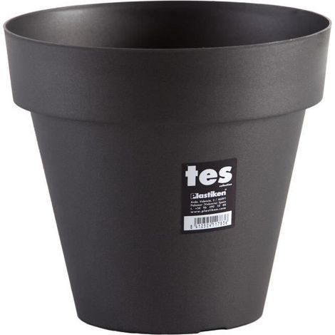 Pot modèle "Tes" Ø22x20cm (4,5 litres) en polypropylène gris anthracite (1/2)