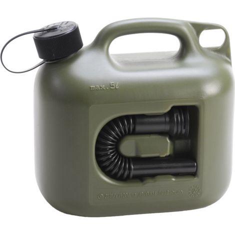 Hünersdorff Kraftstoff-Kanister PROFI (UN) 5 L oliv,UN-Zulassung,HDPE,schwarzes Zubehör