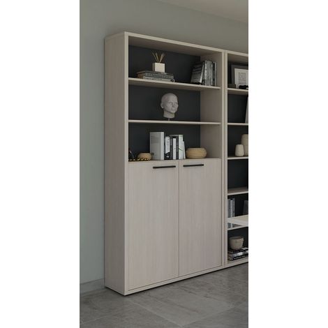 Armoire combinée de bureau contemporaine chêne clair Lexos (1/5)
