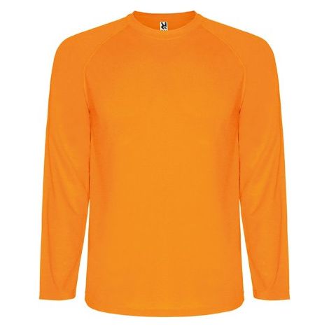 Camiseta técnica transpirable de manga larga ranglán MONTECARLO L/S ROLY 16 Naranja Fluor