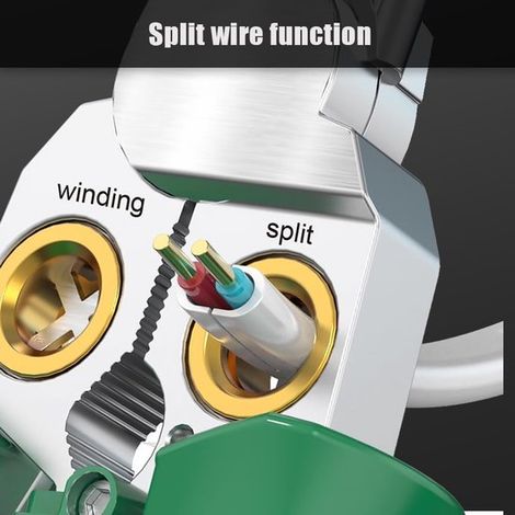 Spellafili - Twister - Crimpatrice per fili 8 in 1 con tester di tensione - 2025 Nuova spelafili professionale multifunzionale per elettricisti - Per tagliare, spelare, crimpare e riparare i fili - Ta (1/4)