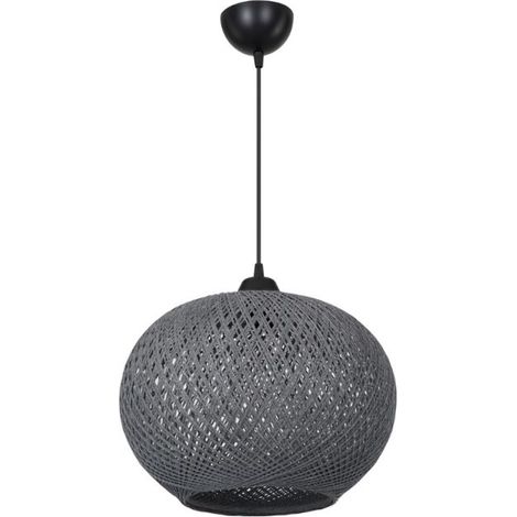 Lámpara de techo con pantalla de cuerda tejida antracita - Yumak MDL4745 (1/4)
