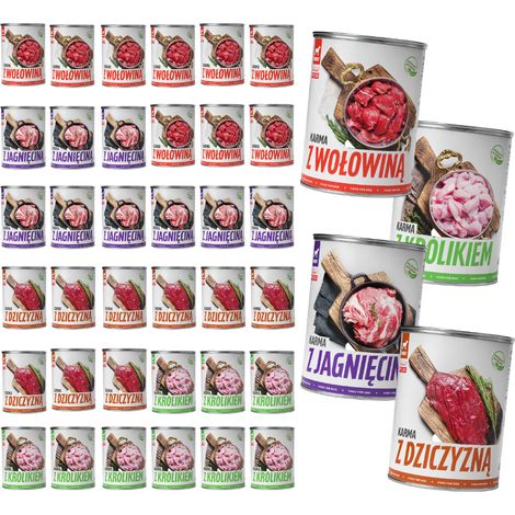 Alimento húmedo para perros TufTuf, mezcla de sabores, lata de 36 x 800 g, carne en conserva. (1/5)