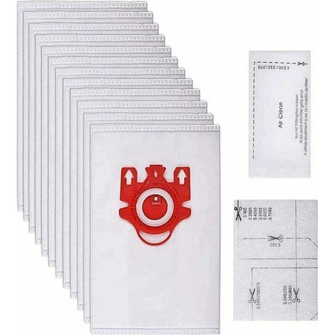 12 bolsas para aspiradora Miele serie F/J/M HyClean 3D Efficiency, bolsas para Miele 9917710 (1/4)