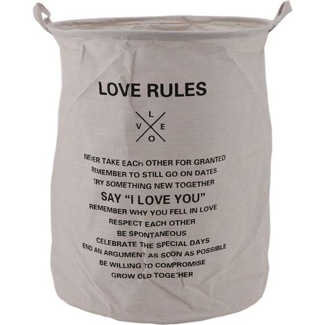 Foldable Laundry Basket Large Capacity Multifunctional Collapsible Dirty Clothes Hamper Folding Storage Basket for Bathroom Bedroom Home Love Rules (1/5)