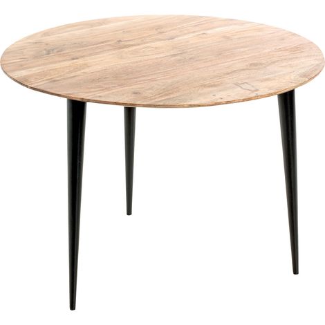 Table basse ronde 65x46 cm en bois d'acacia et acier - YOMA