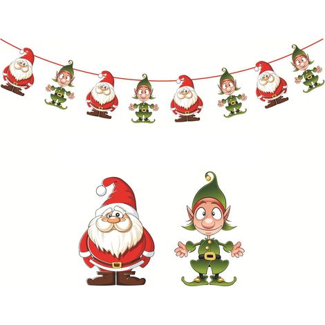 Guirlande En Papier - Décoration De Noël Pour Arbre À Cadre Porte Cheminée Salle De Séjour - Lot De Fanions En Forme De Flocon De Neige Rond