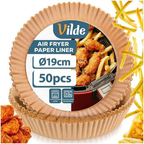 Filtre Papier Friteuse Sans Huile - 19 cm - Antiadhésif - Jetable - Pour Air Fryer - 50 Pièces
