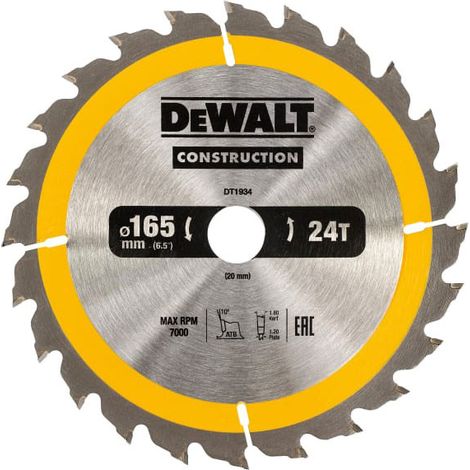 Portable Construction Circular Saw Blade 165 X 20Mm X 24T