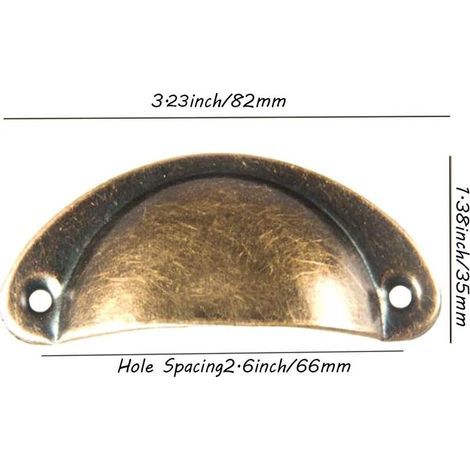Poignée Bouton de Porte Décoration Rétro pour Meuble Tiroir Poignée de Coquille Vintage pour Tiroir Armoire Meuble Cuisine Fer Incurvé Bouton de Porte de Placard Retro Pour Armoire(10PCS,D) (1/4)