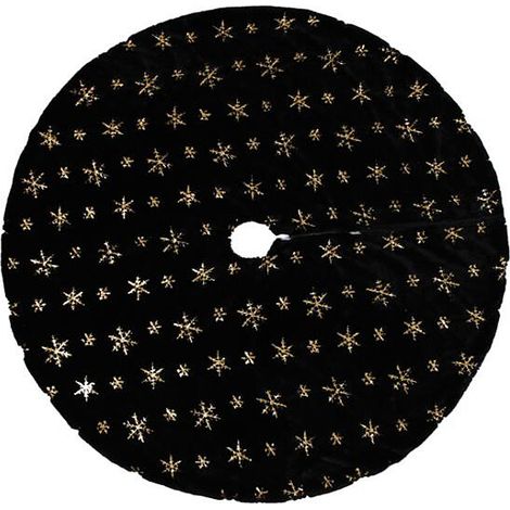 Jupe d'arbre de noël noire, décoration pour intérieur, maison, fête de vacances, 5MM (1/5)