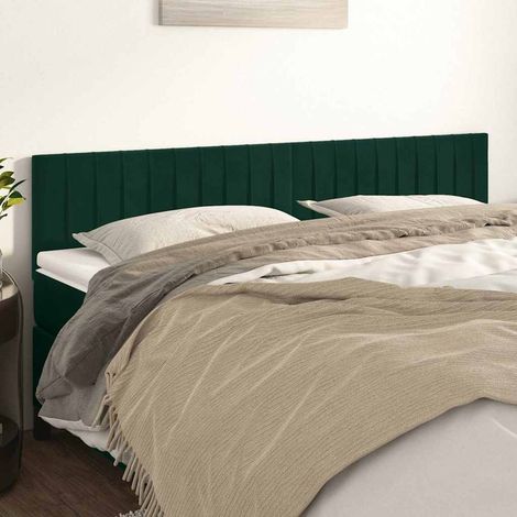 vidaXL Cabeceros terciopelo verde oscuro 180x5x78/88 cm (1/5)