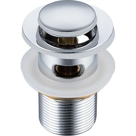 Bonde de lavabo avec trop-plein, bonde universelle, clapet POP UP pour lavabos, bonde de lavabo avec trop-plein (avec trou) (1/4)