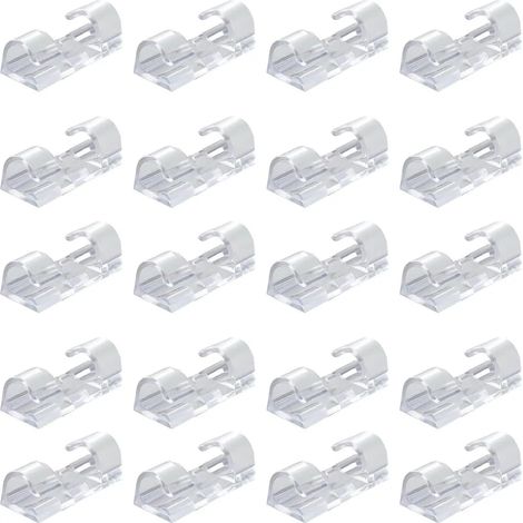 40 transparente, selbstklebende Kabelclips, langlebiger und robuster Kabelorganisator, runde Klebekabelclips, Kabelmanagementclips aus Kunststoff, geeignet für Computer, Büros und Haushalte.