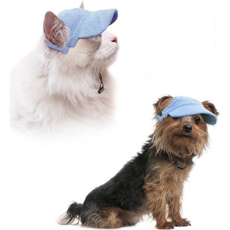 Sommer-Sonnenhut für Katzen/kleine Hunde – UV-Schutz – Verstellbar – Blau – Größe S (1/5)