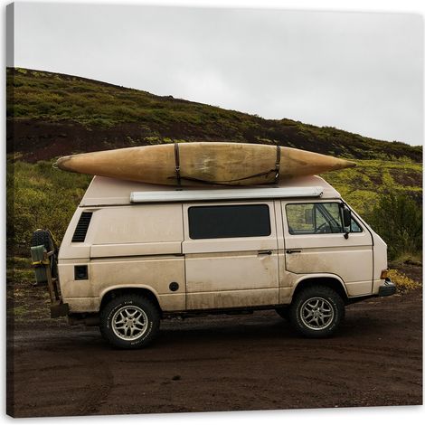 Impression sur toile Vintage Camper 40x40 cm