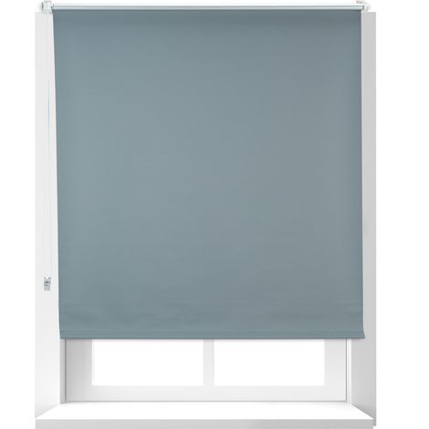 Relaxdays Verdunkelungsrollo, Hitzeschutz, Thermo Rollo Klemmfix, blickdicht, Seitenzugrollo 110x165, Stoff 106 cm, grau
