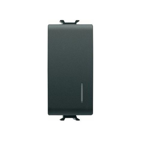 Pulsante Unipolare Illuminabile 250V AC 16A 1M Nero Satinato Chorusmart