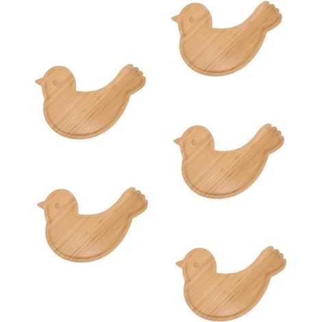 5 Pièces Plateau D'Oiseau De Pâques Ornements pour Enfants Plateaux Planche De Charcuterie Fournitures Planche De Charcuterie Oiseau Plateau De Service en Bois en Forme D'Oiseau (1/5)