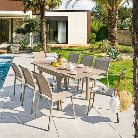 Table de jardin 8 places Piazza extensible café - Hespéride
