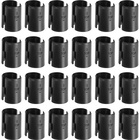 Wire Shelf Clips, 24pcs 1 Inch(25mm) Wire Shelving Lock Clips, Plastic Shelving Sleeves Replacements for Wire Shelving System (1/5)