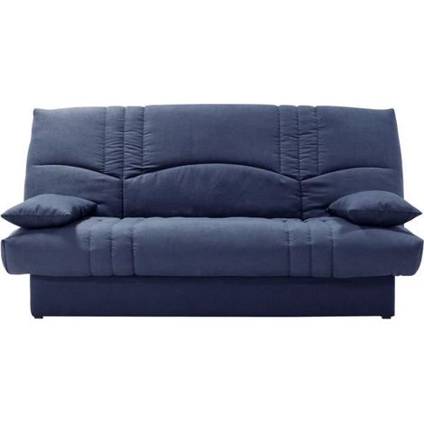 Clic clac 3 places THELMA - Tissu Soro bleu foncé - Couchage 125x190 cm - L190 x P92 x H96 cm (1/5)