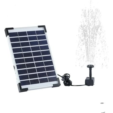 Fontaine solaire flottante (multicolore) de 5,5 W avec batterie intégrée de 1500 mAh, idéale pour abreuvoir à oiseaux, jardin, bassin et autres espaces extérieurs. (1/5)