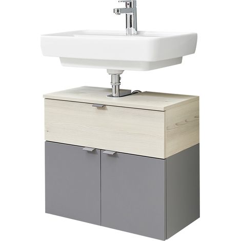 Pelipal Waschbeckenunterschrank Quickset 394 Quarzgrau/Akzent Polar Pinie 80 cm Spiegelschrank (1/3)