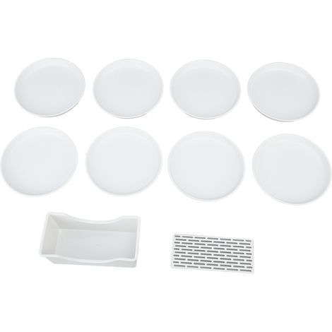 Assiette à déchets ronde 8 pièces avec panier égouttoir, petite assiette à snack pour table, set vaisselle domestique (1/5)
