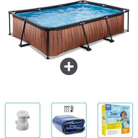 Exit-toys Piscina Exit Rettangolare - Effetto legno - 300x200x65 cm - 6-pezzi SCB70 (1/5)