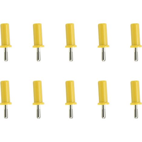 Lot de 10 connecteurs bananes à fente croisée de 4 mm en laiton plaqué or, à souder, pour câble d'enceinte (jaune) (1/5)